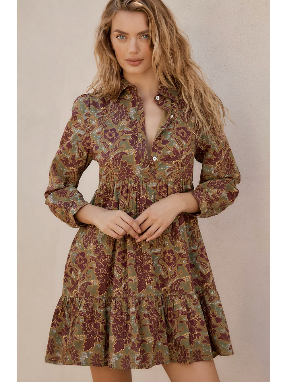 Ro's Garden Romy Mini Dress Large Floral Print Tiered Tuckernuck Anthropologie